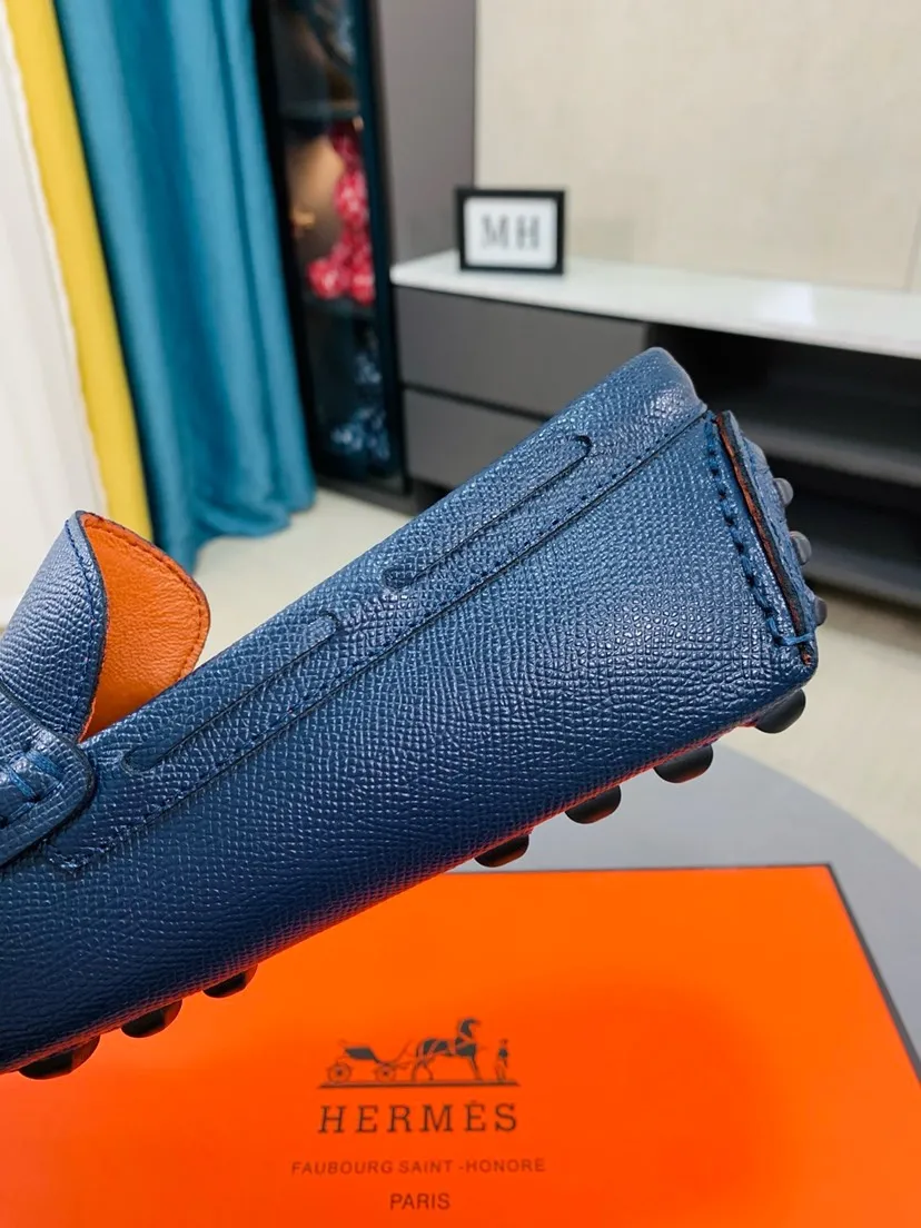 Men's men's shoes 💰458🌹🌹 Comes with packaging [Hermès] Hermès 🚹 Men's new bean slip-on shoes, full of charm, luxury style gentleman's shoes. Hermès exquisite hardware buckle accessories (❌refuse to fade) embossed design elements... interpret the brand image design concept 👑 Material imported cowhide ➕ Selected genuine leather lining ➕ Brand wear-resistant sole stitching 🔍🔍 Size: 38-44
